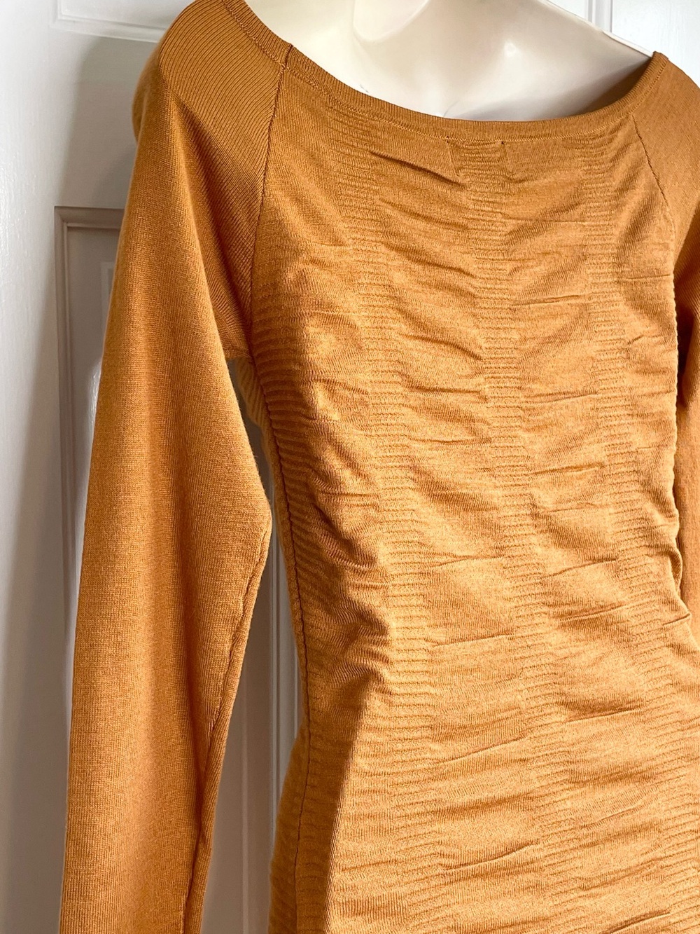 M, L, XL Long Sleeve Ruched Bodycon Dress in Rust - Picture 7 of 8